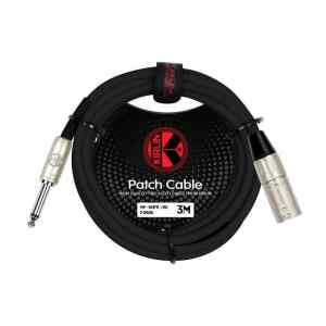 CABLE DE SEÑAL XLR MACHO A 1/4 MONO – NEGRO DE 3 METROS | KIRLIN