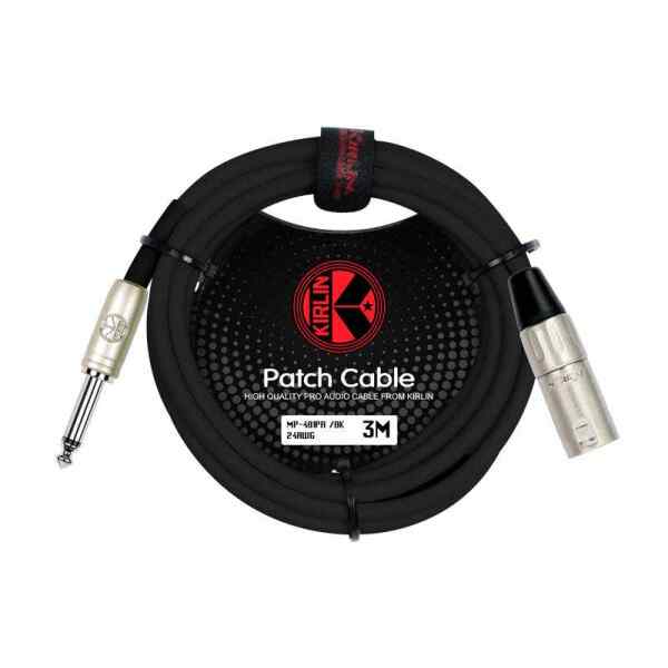 CABLE DE SEÑAL XLR MACHO A 1/4 MONO – NEGRO DE 3 METROS | KIRLIN