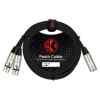 CABLE DE SEÑAL XLR MACHO A 2 XLR HEMBRA – NEGRO DE 1 METRO | KIRLIN