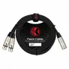 CABLE DE SEÑAL XLR MACHO A 2 XLR HEMBRA – NEGRO DE 1 METRO | KIRLIN