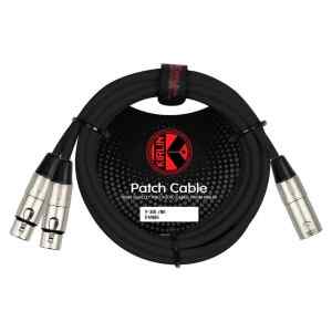 CABLE DE SEÑAL XLR MACHO A 2 XLR HEMBRA – NEGRO DE 1 METRO | KIRLIN