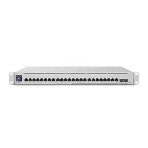 Ubiquiti UniFi Switch USW-Enterprise-24-PoE – Conmutador – L3 – Gestionado – 12 x 100/1000/2.5G (PoE+) + 12 x 10/100/1000 (PoE+) + 2 x 10 Gigabit SFP+ – montaje en rack – PoE+ (400 W)