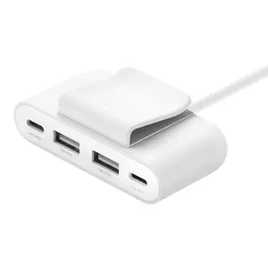 Belkin – Barra de carga – 4 conectores de salida (2 x USB, 2 USB-C) – blanco