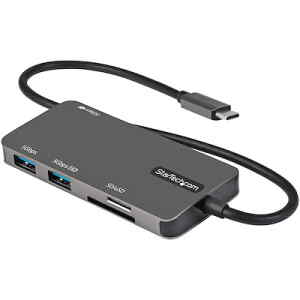 StarTech.com Adaptador Multipuertos USB C – USB C a HDMI de 4K – 100W de Entrega de Alimentación PD – SD – MicroSD – Hub Ladrón USB 3.0 de 3 Puertos – Dock USB Tipo C – con Cable de 30cm (DKT30CHSDPD) – Estación de conexión – USB-C / Thunderbolt 3 – HDMI