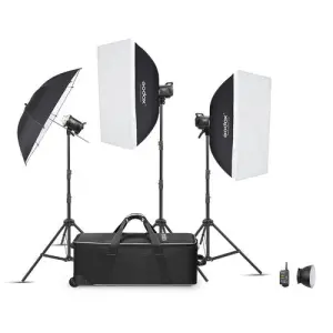 KIT de 3 Flash MS300VD con softbox de 60×90 – Godox