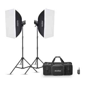KIT de 2 Flash MS300VF con softbox de 60×90 – Godox