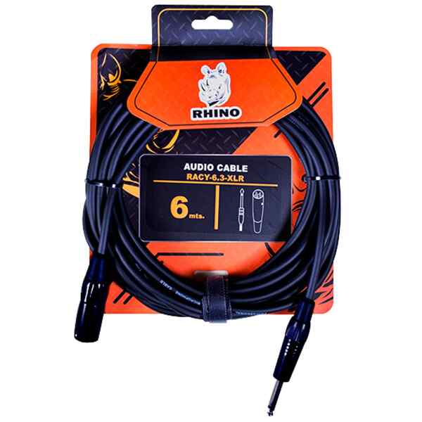Cable para Audio RACY XLR macho a 1/4 6M BK | RHINO