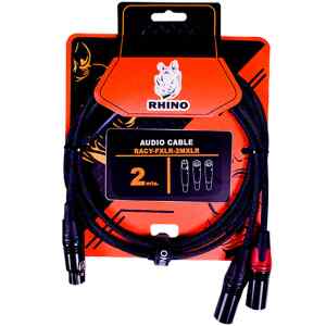 Cable RACY 1 XLR para Audio, Hembra A 2 XLR Macho 2M BK | RHINO