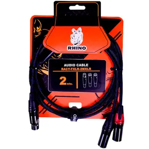 Cable RACY 1 XLR para Audio, Hembra A 2 XLR Macho 2M BK | RHINO