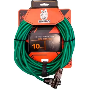 Cable RMC 1024 056 para Microfono XLR XLR 10m, Trans Green | RHINO