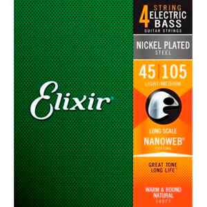 Cuerdas 14077 Nanoweb para Bajo 4 | ELIXIR