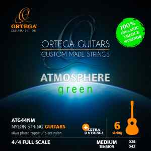 Set de Cuerdas ATG44NM para Guitarra Clasica, Atmosphere Green Series Medium Tension | ORTEGA