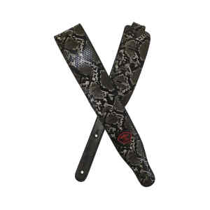cincho alice de cuero p/ guitarra y bajo estilo vintage negro reptil