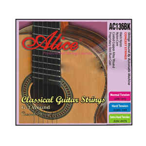 set de cuerdas p/guitarra acustica alice negro
