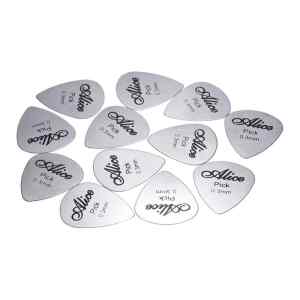 Set de 12 Púas de acero inoxidable para Guitarra AP-12S | Alice