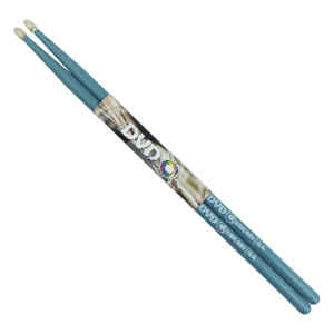 baqueta dvd de maple 5a color turquesa par