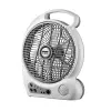 ventilador recargable ludger 10″  110/240v  c/ fm,cargador usb, linterna  2 vel.