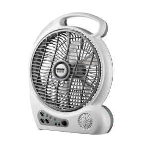 ventilador recargable ludger 10″  110/240v  c/ fm,cargador usb, linterna  2 vel.