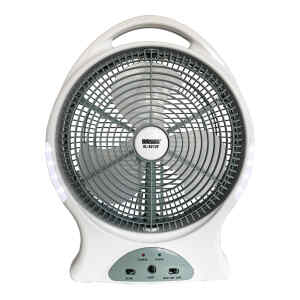 ventilador recargable ludger 12″  110/240v  c/ cargador usb y linterna  2 vel.