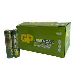 baterias gp greencell carbon aaa 1.5v, caja 20 pares