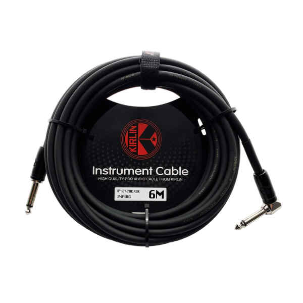 cable p/instrumento kirlin 6m cal.24 pvc negro recto/angulado