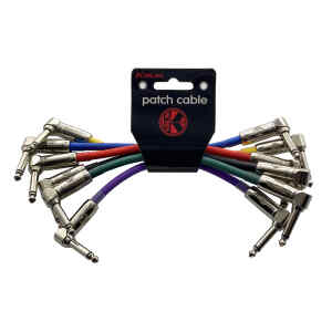 cable p/pedal kirlin 0.15m cal 24 pvc 6 colores 1/4 a 1/4 angulados 6 pcs.