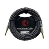 cable p/instrumento kirlin 6m cal.20 tela negro/blanco plug gris punta dorada