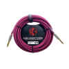 cable p/instrumento kirlin 6m cal.20 tela purpura/azul plug gris punta dorada