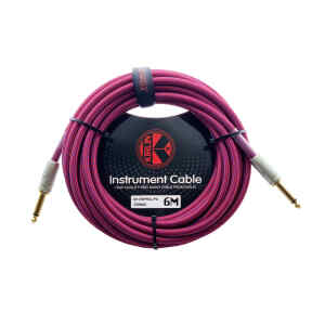 cable p/instrumento kirlin 6m cal.20 tela purpura/azul plug gris punta dorada