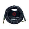 cable p/instrumento kirlin 6m cal.20 tela negro/blanco plug gris punta dorada  recto/ang.