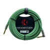 cable p/instrumento kirlin 6m cal.20 tela verde/azul plug gris punta dorada recto/ang.