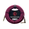cable p/instrumento kirlin 6m cal.20 tela purpura/azul plug gris punta dorada recto/ang.