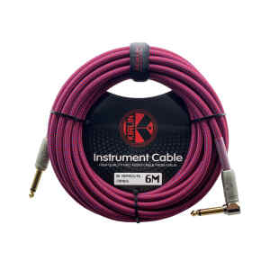 cable p/instrumento kirlin 6m cal.20 tela purpura/azul plug gris punta dorada recto/ang.