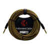 cable p/instrumento kirlin 6m cal.24 tela dorado/negro punta dorada