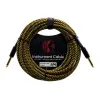 cable p/instrumento kirlin 6m cal.24 tela dorado/negro punta dorada