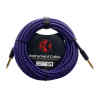 cable p/instrumento kirlin 6m cal.24 tela purpura/negro punta dorada