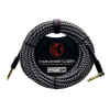cable p/instrumento kirlin 6m cal.24 tela blanco/negro punta dorada recto/ang.