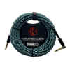 cable p/instrumento kirlin 6m cal.24 tela turquesa/negro punta dorada recto/ang.