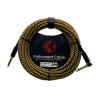 cable p/instrumento kirlin 6m cal.24 tela dorado/negro punta dorada recto/ang.
