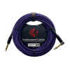 cable p/instrumento kirlin 6m cal.24 tela purpura/negro punta dorada recto/ang.