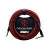 cable p/instrumento kirlin 6m cal.24 tela rojo/negro punta dorada recto/ang.
