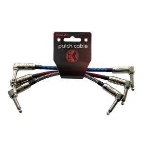cable p/pedal kirlin 0.15m cal 20 tela 3 colores 1/4 a 1/4 angulados 3pcs.