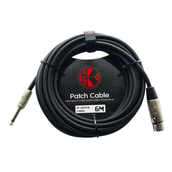cable de señal kirlin 6m cal.24 pvc negro xlr hembra/1/4 mono