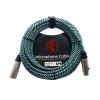 cable p/microfono kirlin 6m cal.24 tela turquesa/negro