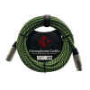 cable p/microfono kirlin 6m cal.24 tela verde/negro
