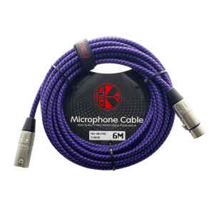 cable p/microfono kirlin 6m cal.24 tela purpura/negro