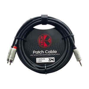 cable de señal kirlin 3m cal.24 pvc negro 3.5st./2 rca l/r
