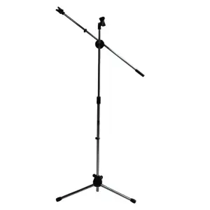 pedestal zebra p/ microfono cromado 1.65mts.