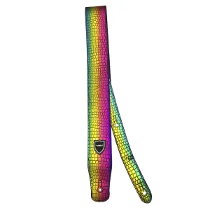 cincho bocheli p/bajo  2.5” cuero/arcoiris
