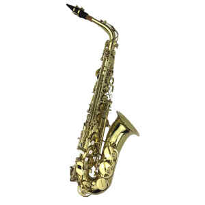 saxofon alto vivaldi dorado c/ estuche y accesorios